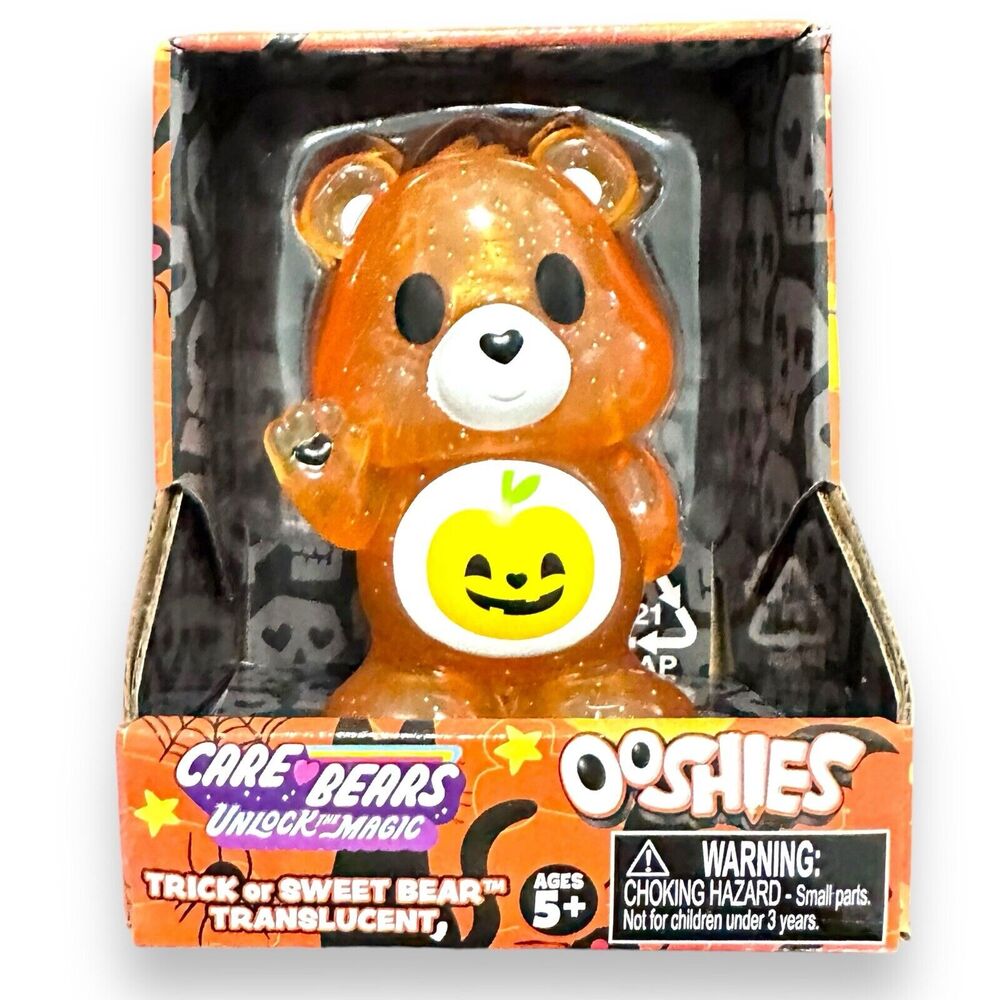 NEW Care Bears OOSHIES HALLOWEEN Glitter Chase TRICK OR SWEET BEAR Figurine